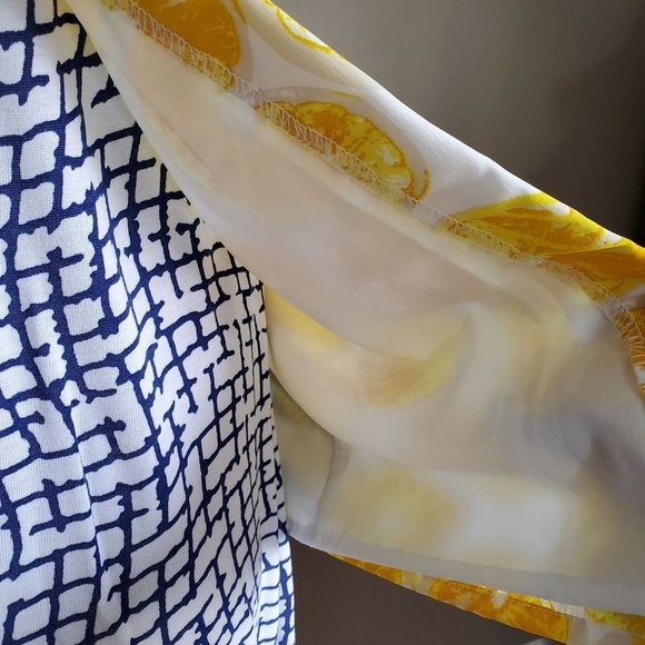 Anthropologie Lemon & Checks Swing Split Back Top - Picture 9 of 10